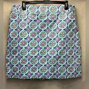 TALBOTS CANVAS A-LINE SKIRT MEDALLION SIZE 12P NWT